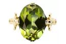 Aur galben 14K Peridot galben Inel Vintage Craft  vrc369y